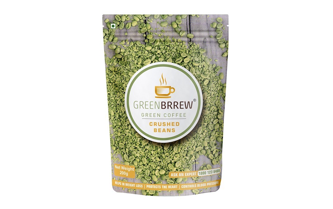 GreenBrrew Green Coffee Crushed Beans    Pack  200 grams